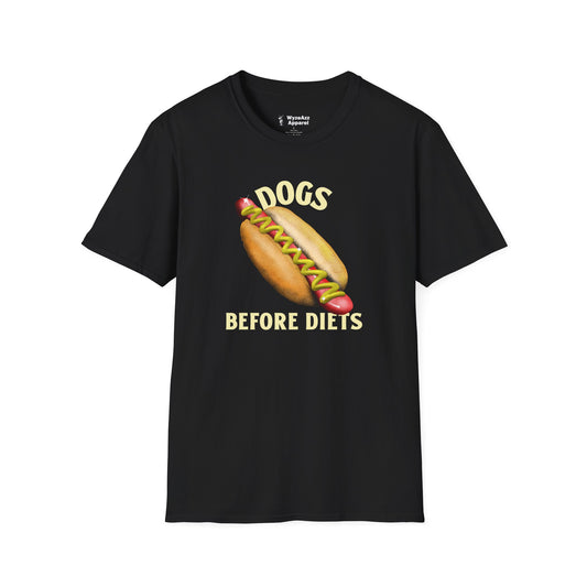 Dogs Before Diets Hotdog T-Shirt