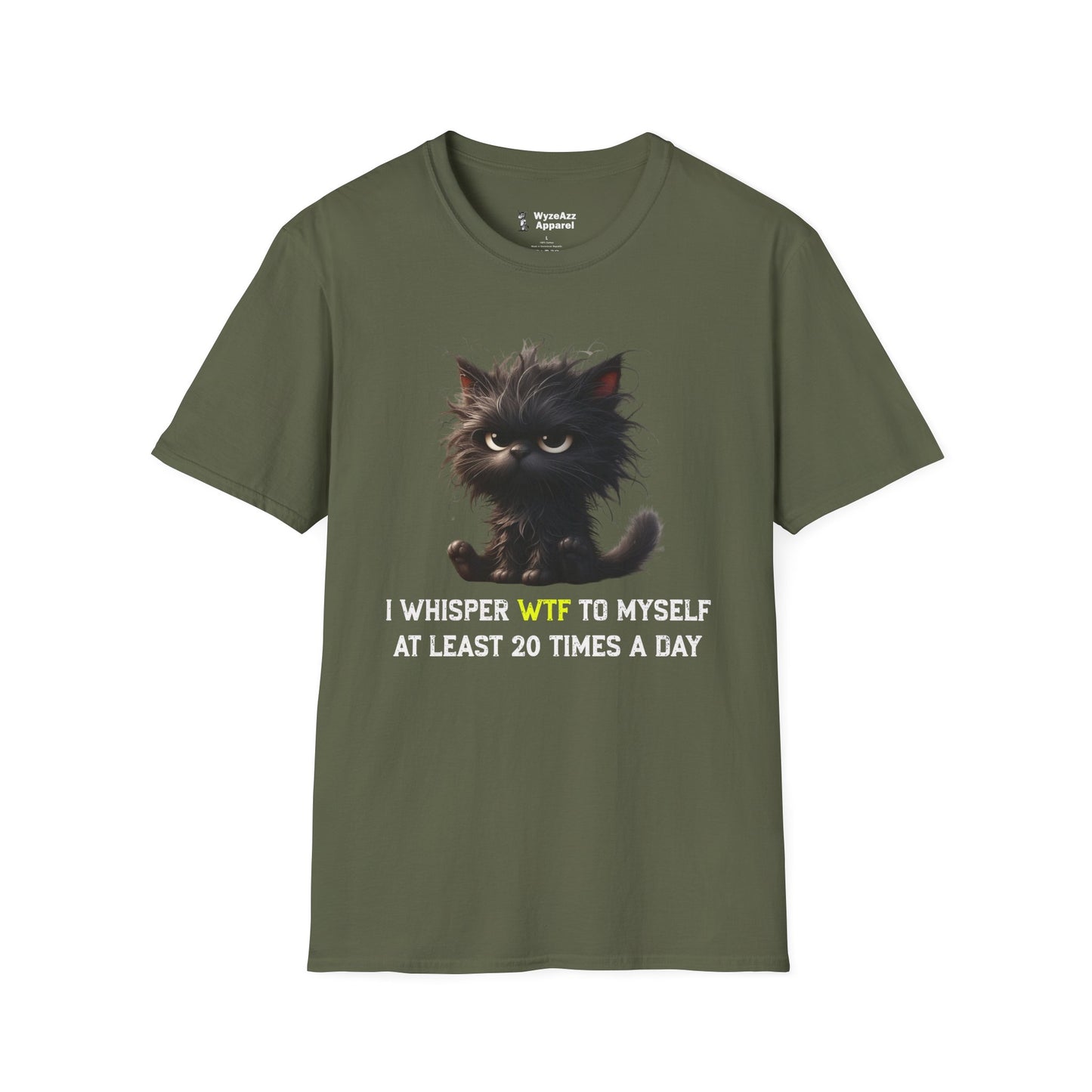 I Whisper WTF To Myself 20 Times Per Day Cat T-Shirt